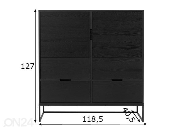 Tenzo буфетный шкаф Lipp, чёрный ясень размеры