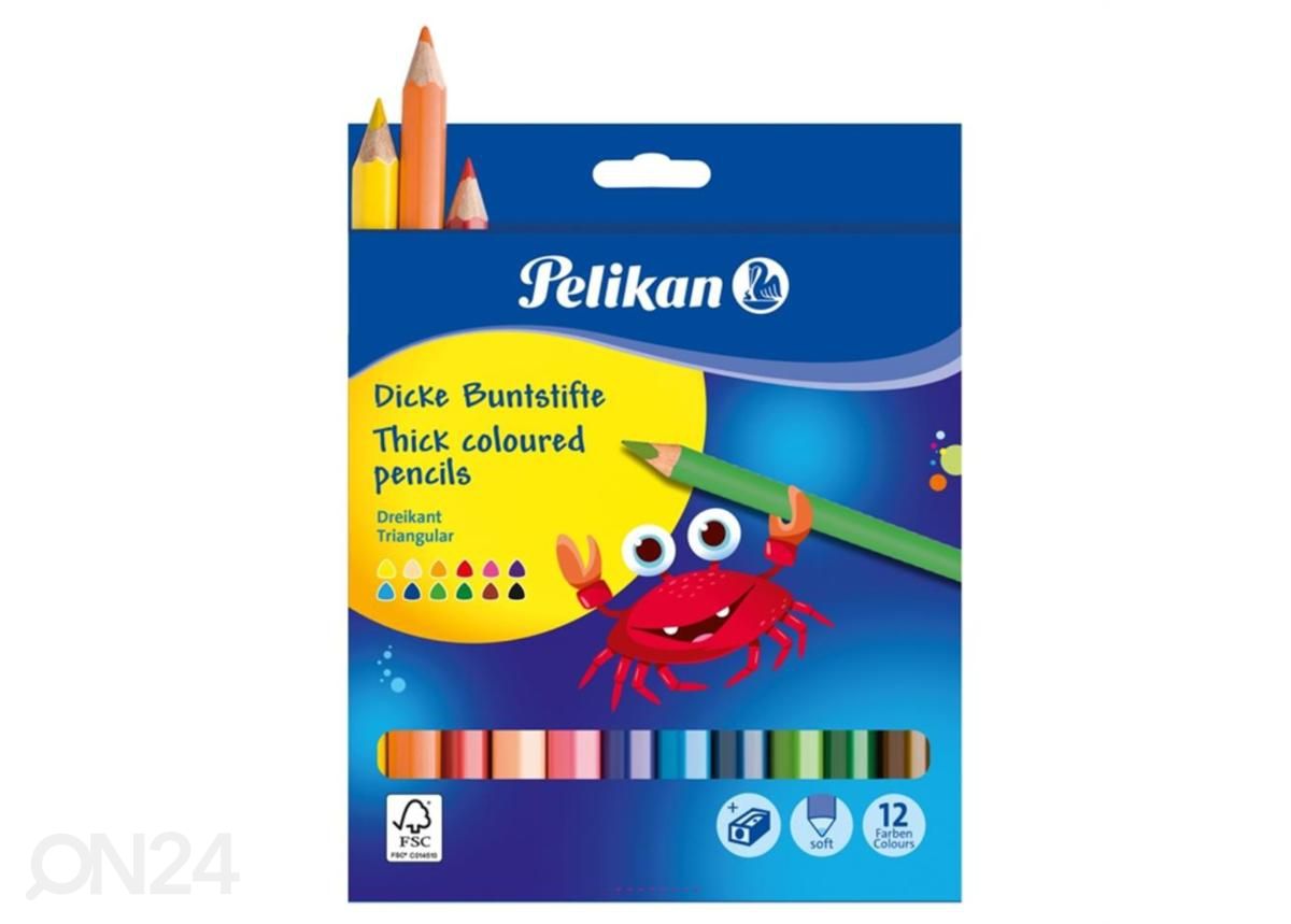 Карандаши цветные Pelikan 12 цветов + точилка увеличить