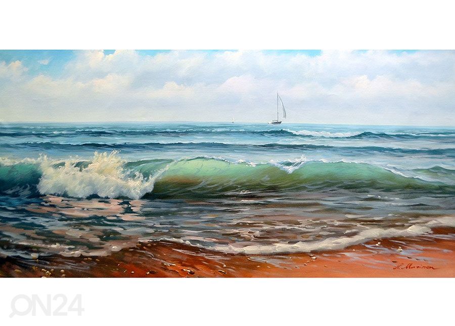 Картина в раме Парусник в море утром 120x60 cm увеличить