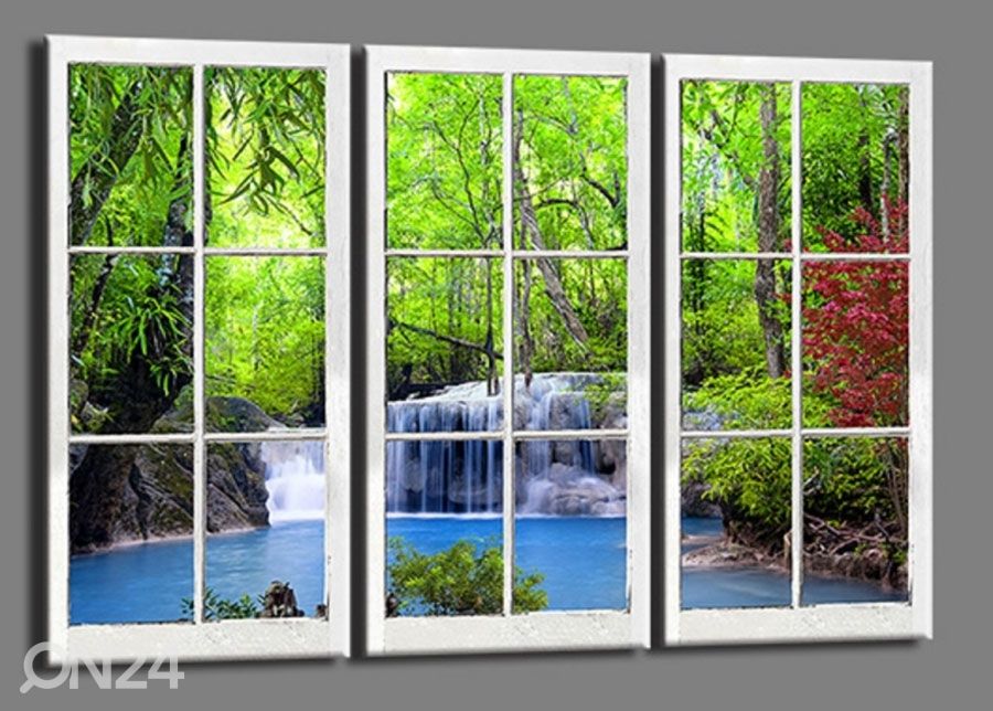 Картина из 3-частей Window waterfall 120x80 cm увеличить