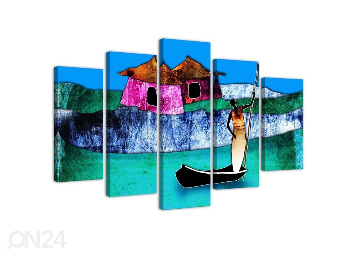 Картина из 5-частей Woman in a Boat 100x70 см увеличить