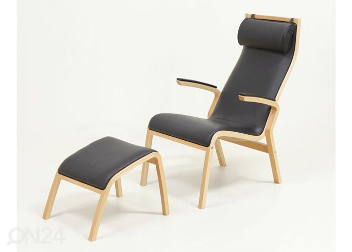 Кресло с подножкой Zürich, подлокотники с обивкой увеличить
