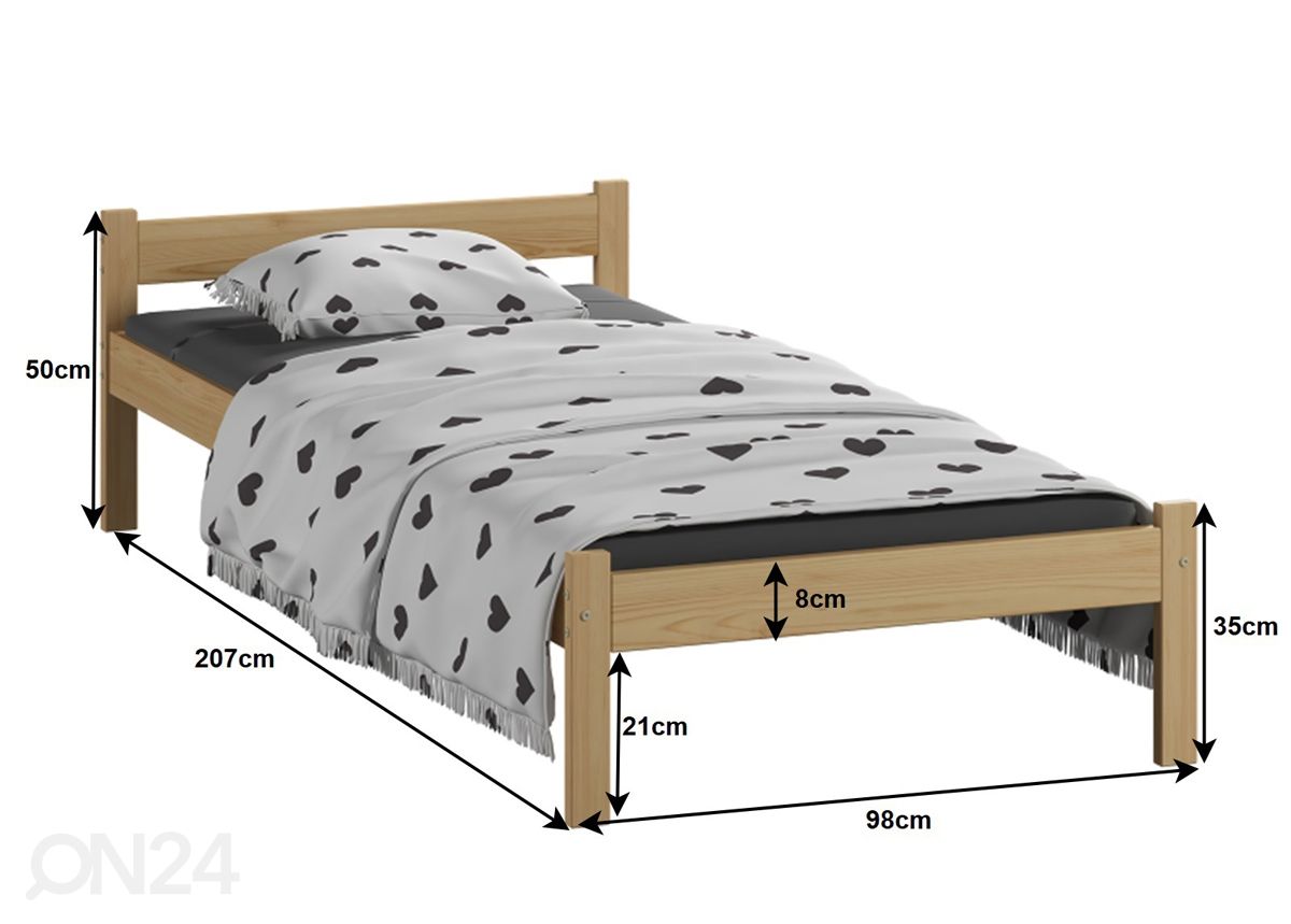Кровать Kaja 90x200 cm увеличить размеры