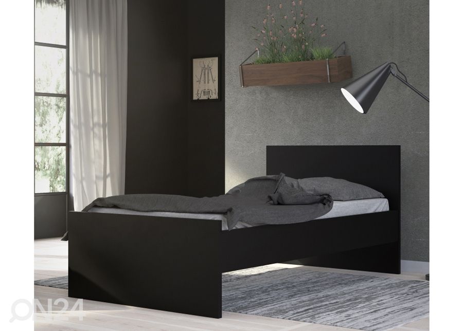 Кровать Naia 90x190 cm, чёрный матовый увеличить