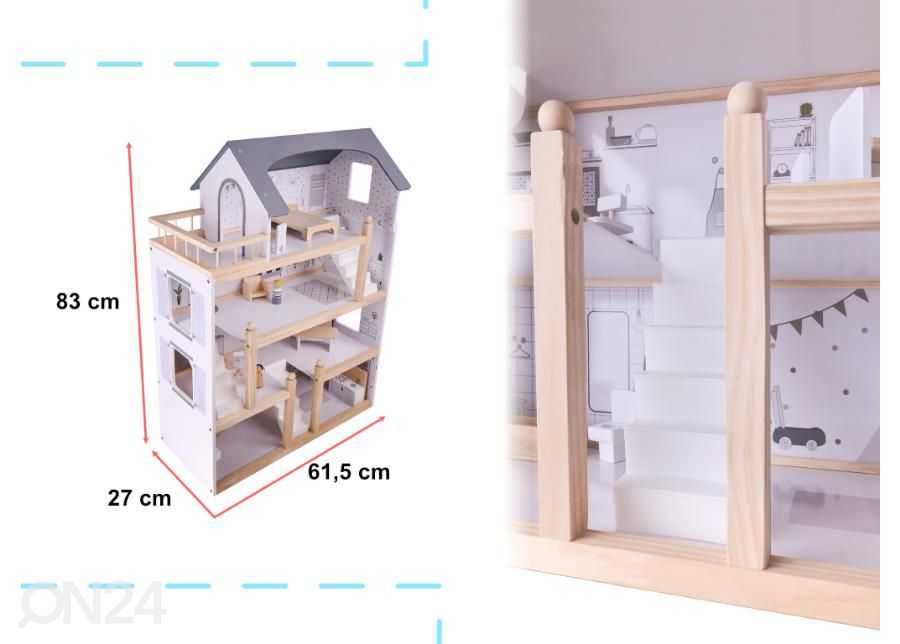 Кукольный домик + мебель 80 см увеличить размеры