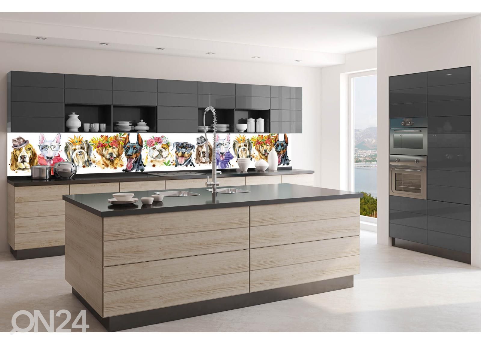 Кухонный фартук Portraits of dogs 180x60 см увеличить