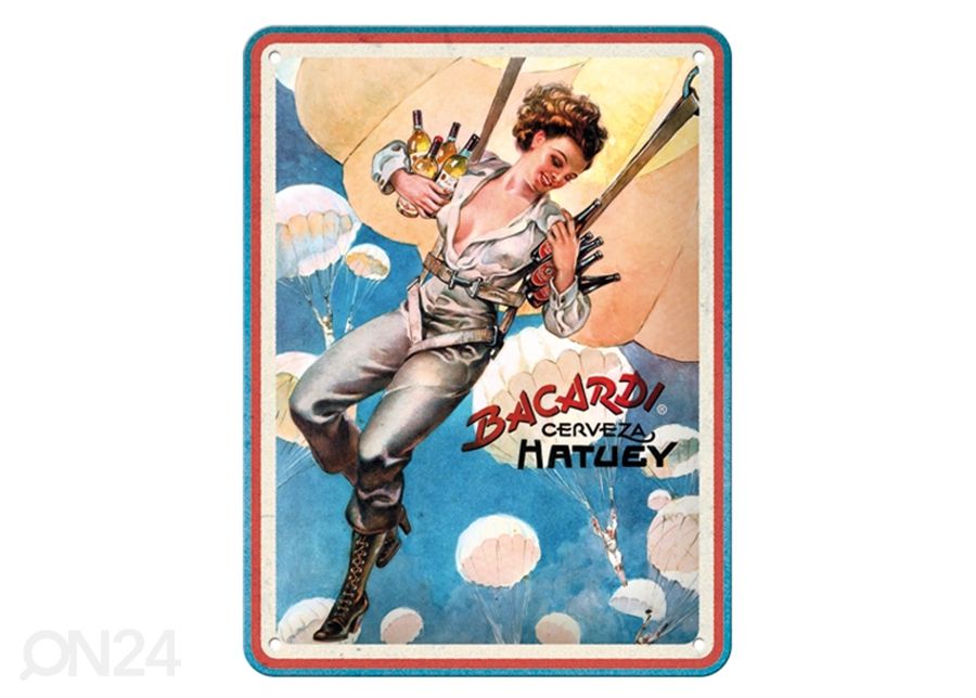 Металлический постер в ретро-стиле Bacardi - Cerveza Hatuey Pin Up Girl 15x20 см увеличить
