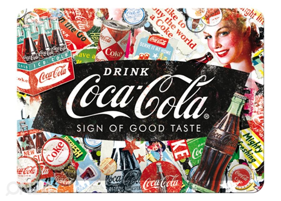 Металлический постер в ретро-стиле Coca-Cola Collage 15x20 cm увеличить