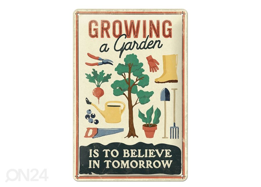Металлический постер в ретро-стиле Growing a garden 20x30 cm увеличить