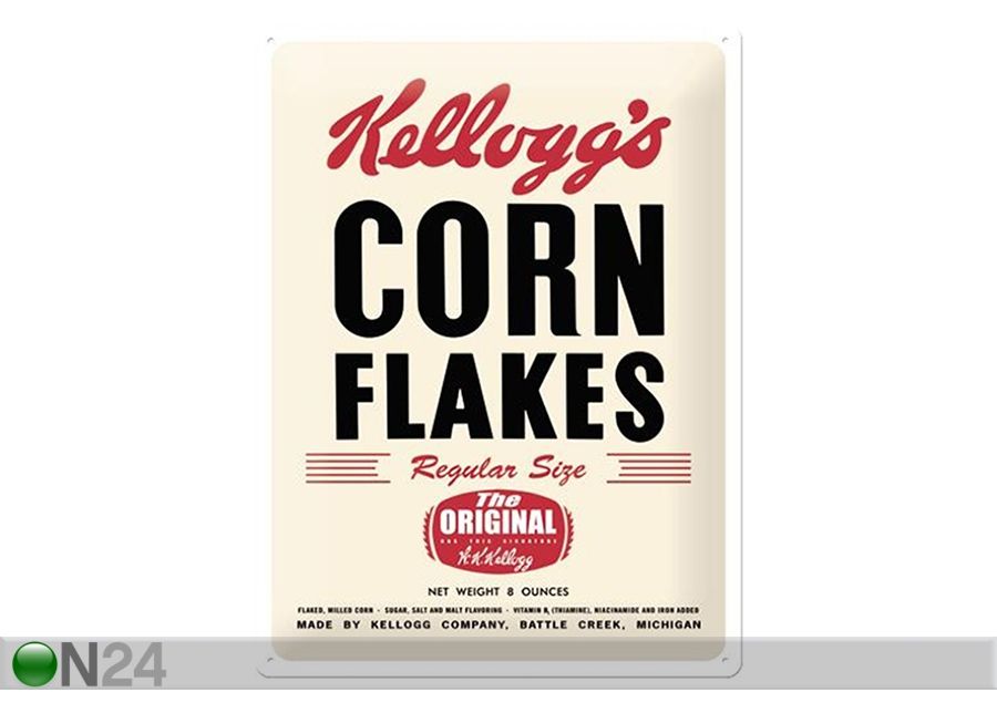 Металлический постер в ретро-стиле Kellogg's Corn Flakes The Original 30x40 см увеличить