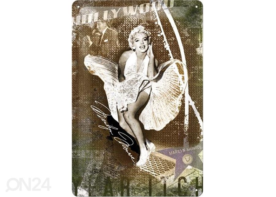 Металлический постер в ретро-стиле Marilyn Monoroe Hollywood 20x30cm увеличить