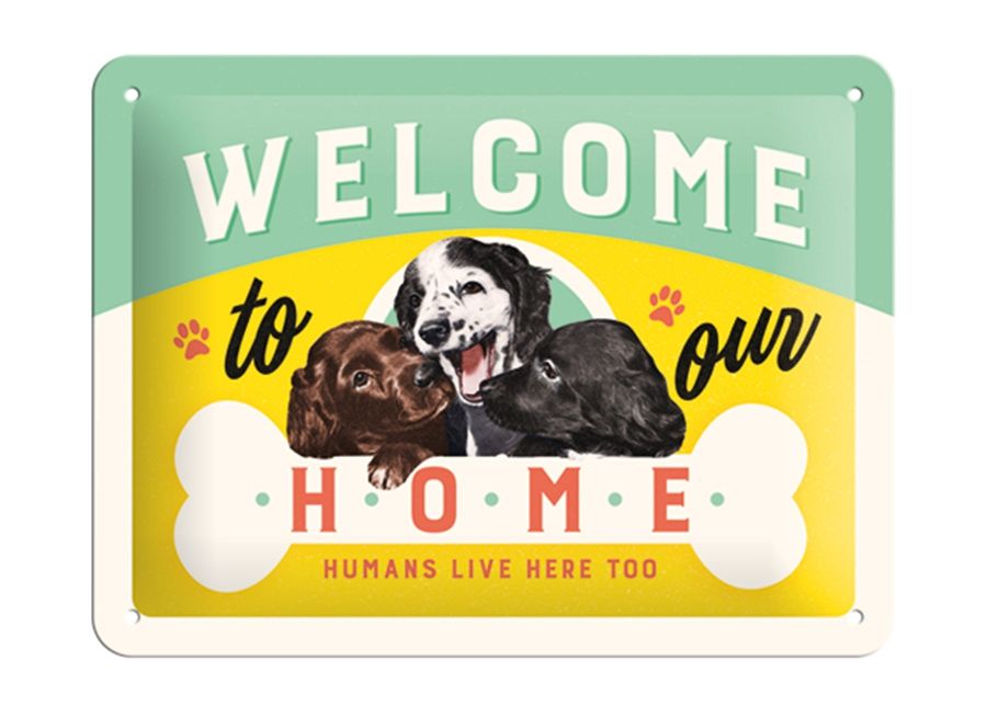 Металлический постер в ретро-стиле Welcome to our home... 15x20 см увеличить