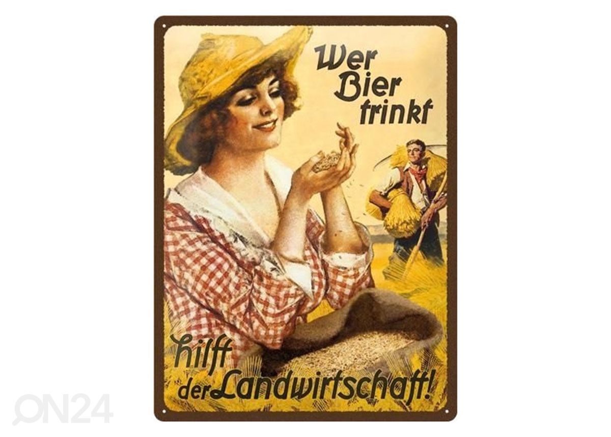 Металлический постер в ретро-стиле Wer Bier trinkt... nainen 30x40 cm увеличить