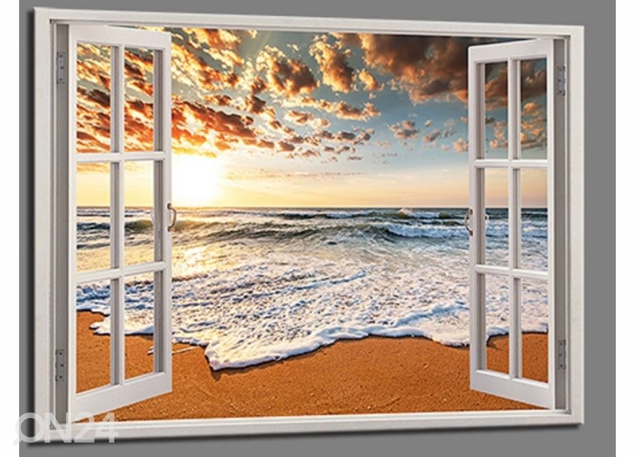 Настенная картина Beach view window 120x80 cm увеличить