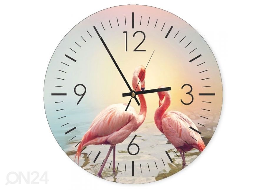 Настенные часы с картиной Flamingos 1 увеличить