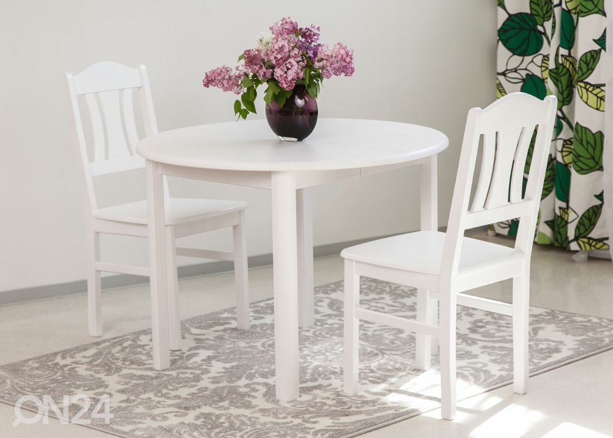 Обеденный комплект 100x100-139 cm + стулья Per 2шт, белый увеличить