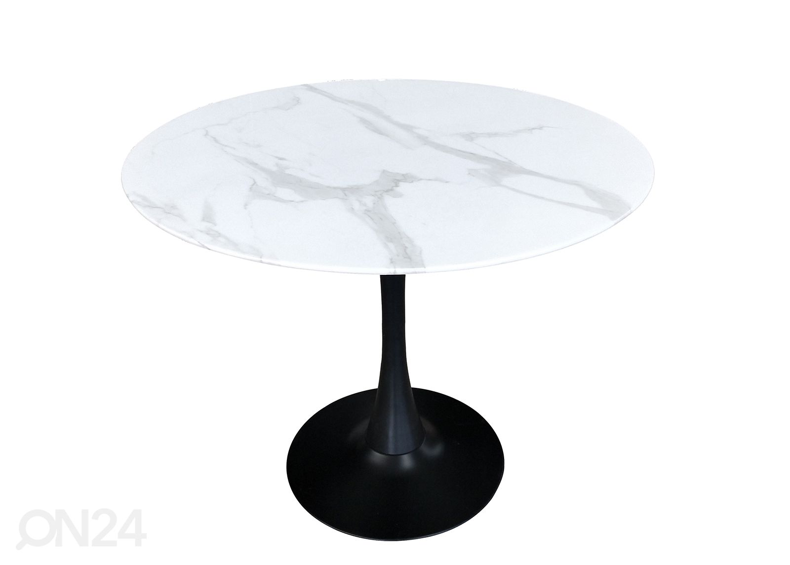Обеденный стол Ø100 cm, белый/чёрный увеличить