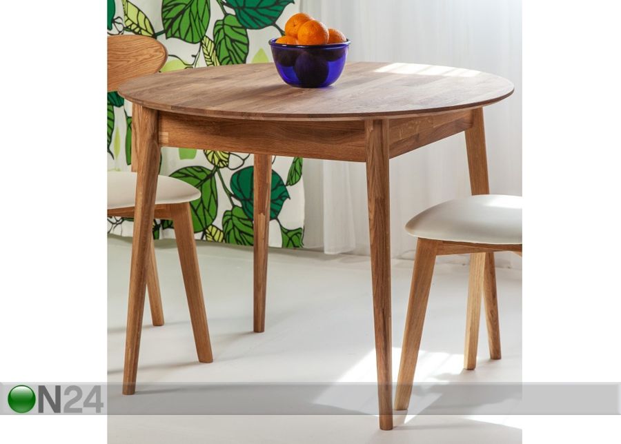Обеденный стол из массива дуба Scan Ø100 cm увеличить