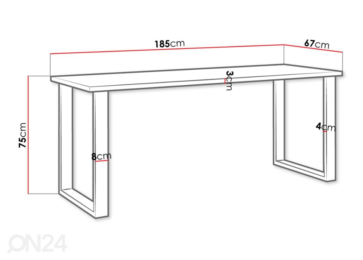 Обеденный стол 67x185 cm увеличить размеры