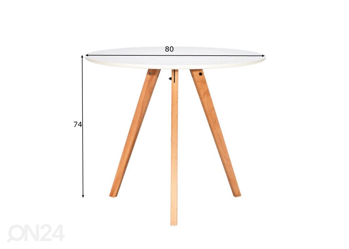 Обеденный стол Accara Ø 80 cm увеличить размеры