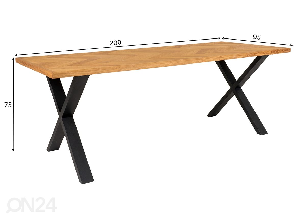 Обеденный стол Mulhouse 95x200 cm увеличить размеры