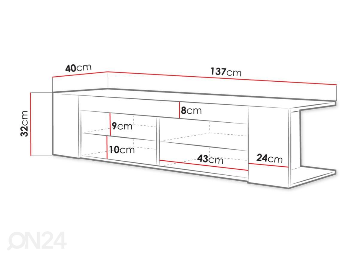 Подставка под ТВ 137 cm увеличить размеры