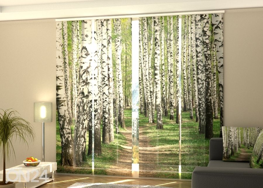 Полузатемняющая панельная штора Birch forest 240x240 см увеличить