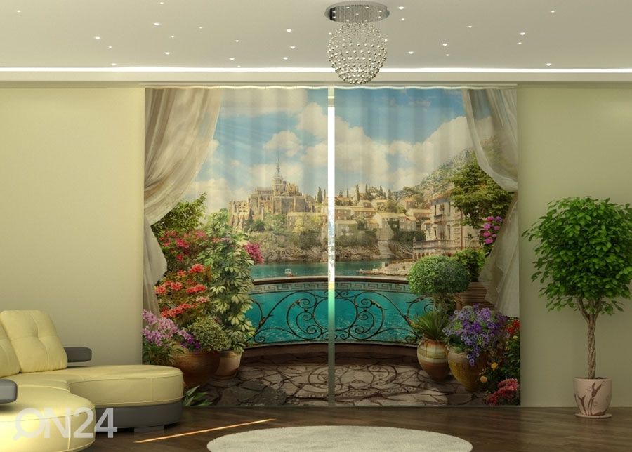 Полузатемняющая штора Balcony with Flowers 290x245 см увеличить