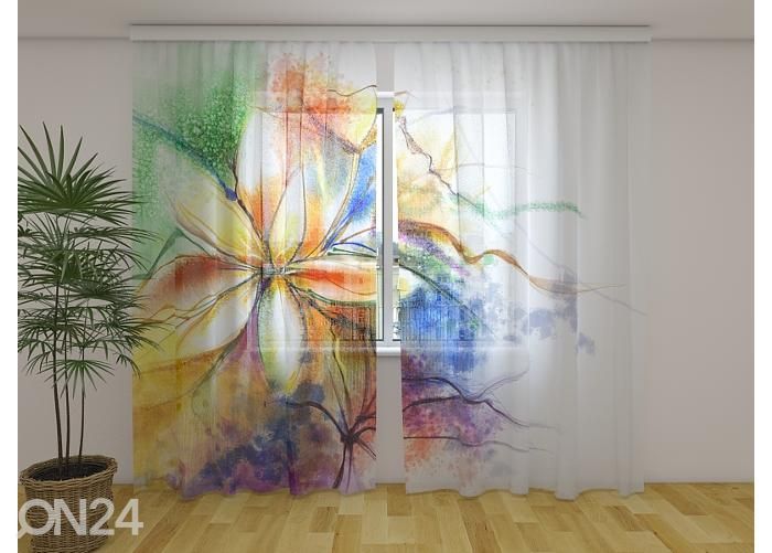Прозрачная фотоштора Abstract Floral Watercolor Painting at Canvas 240х220 см увеличить