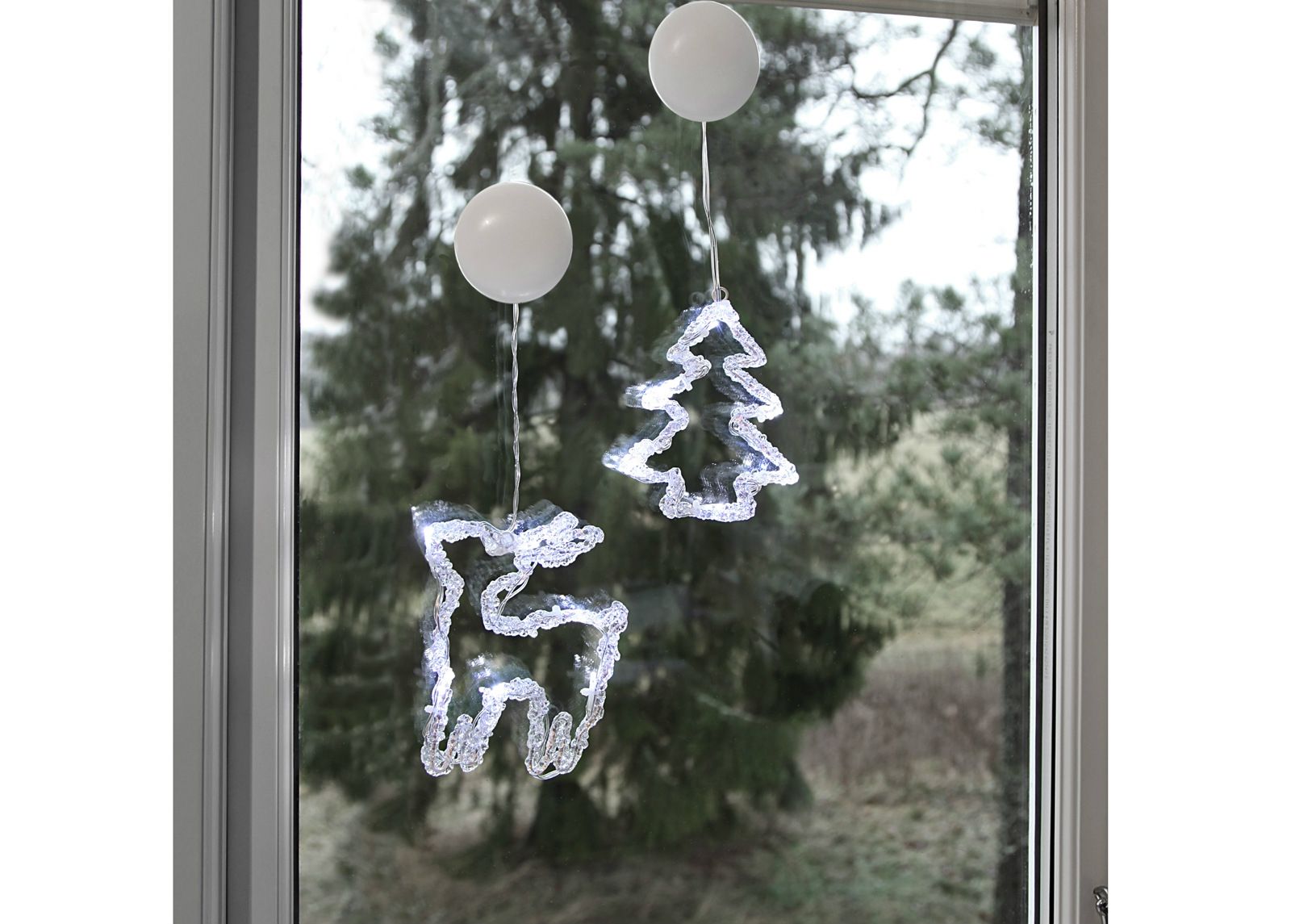 Рождественская декорация на окно Олень+ёлка увеличить