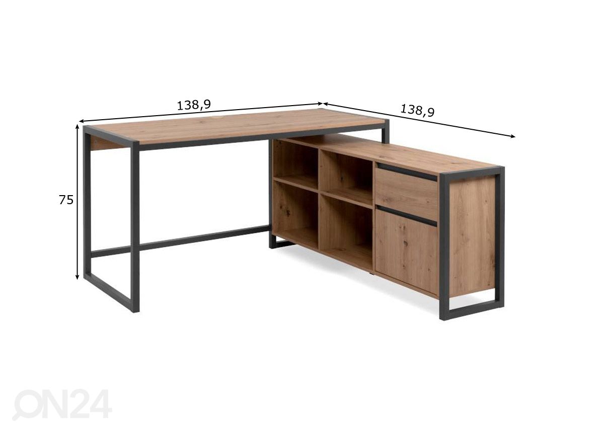 Угловой рабочий стол Denver увеличить размеры