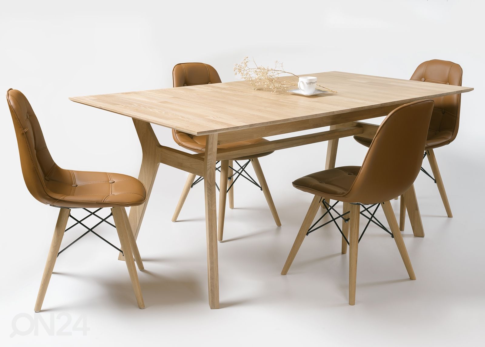 Удлиняющийся обеденный стол из массива дуба Helsinki 170-210x90 cm, белое масло увеличить