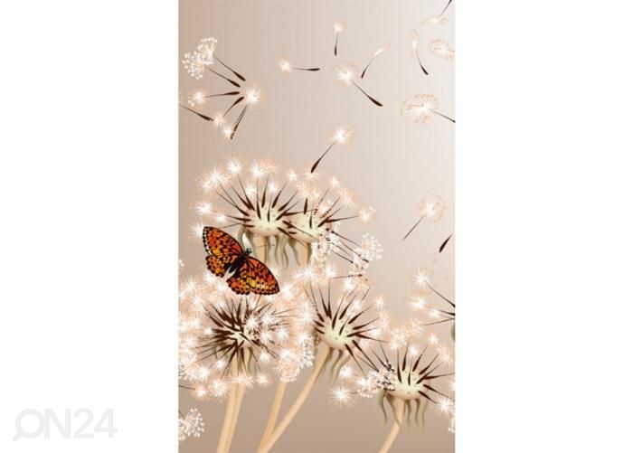 Флизелиновые фотообои Dandelions and butterfly 150x250 см увеличить