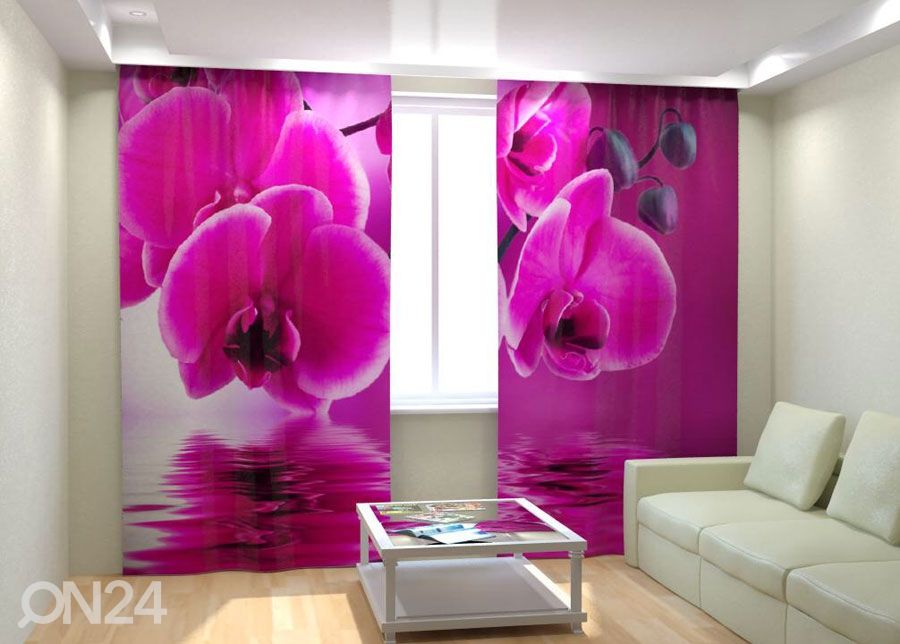 Фотошторы "Pink Orchid on the water" 300x260 см увеличить
