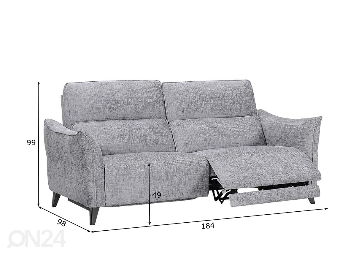 3-местный диван recliner (электрический) увеличить размеры