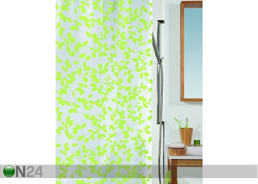 Spirella виниловая штора для ванной Blatt зелёный увеличить