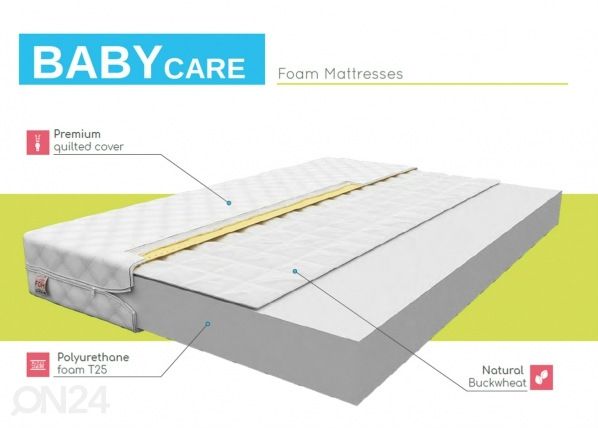 Поролоновый матрас Baby Care 60x120 cm