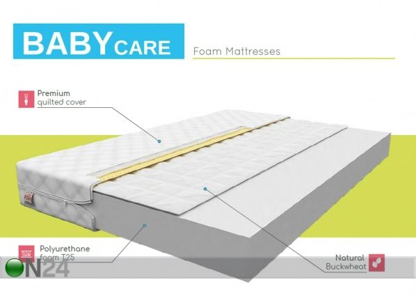 Поролоновый матрас Baby Care 70x120 cm
