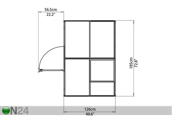 Теплица Palram Hybrid 1,85x1,26 m, 2,33 м²