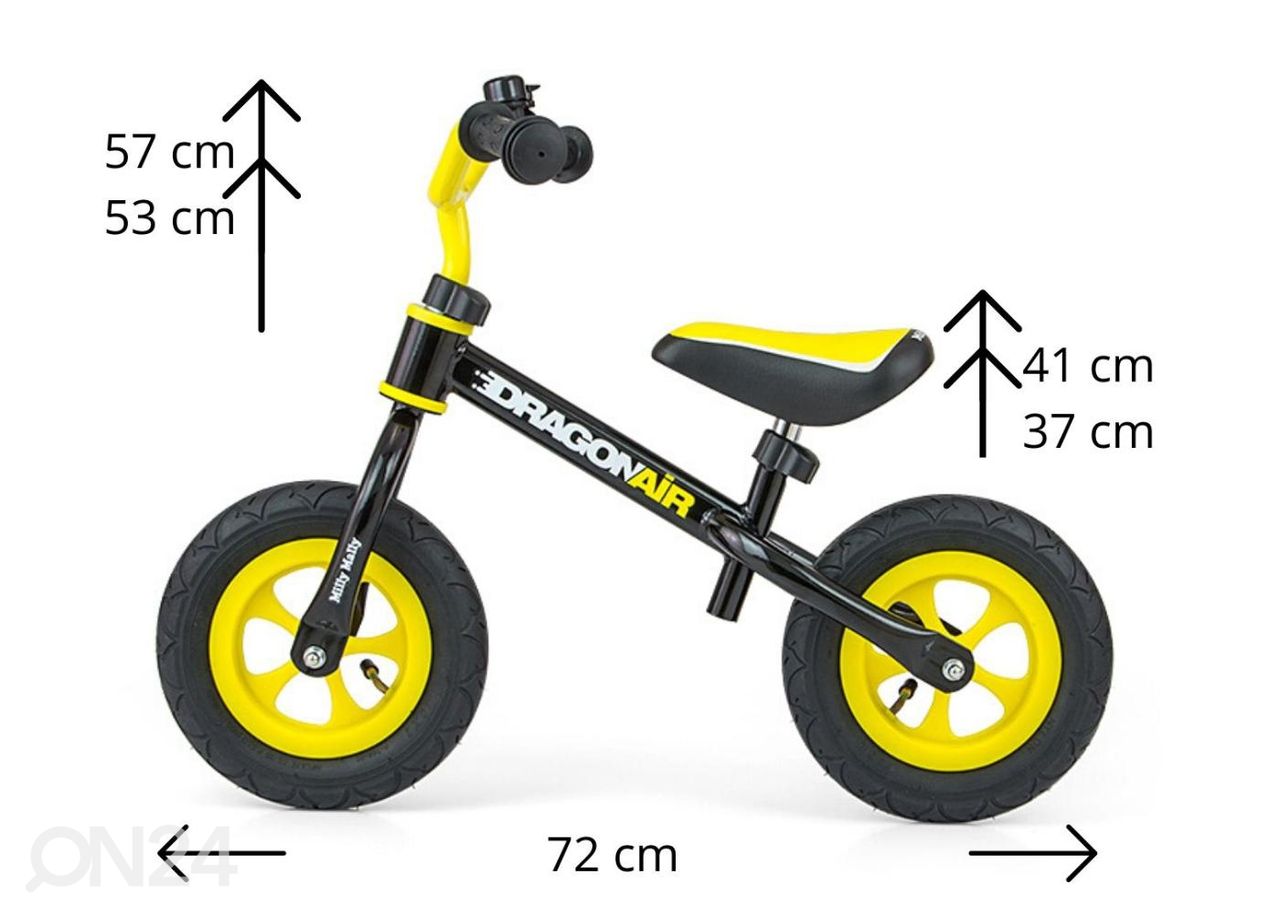 Беговой велосипед Milly Mally Dragon AIR жёлтый/чёрный увеличить