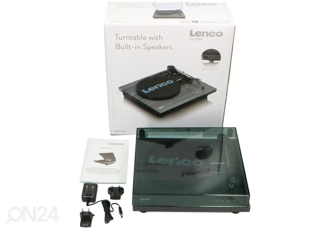 Виниловый проигрыватель с 2 динамиками Lenco LS10BK, черный увеличить