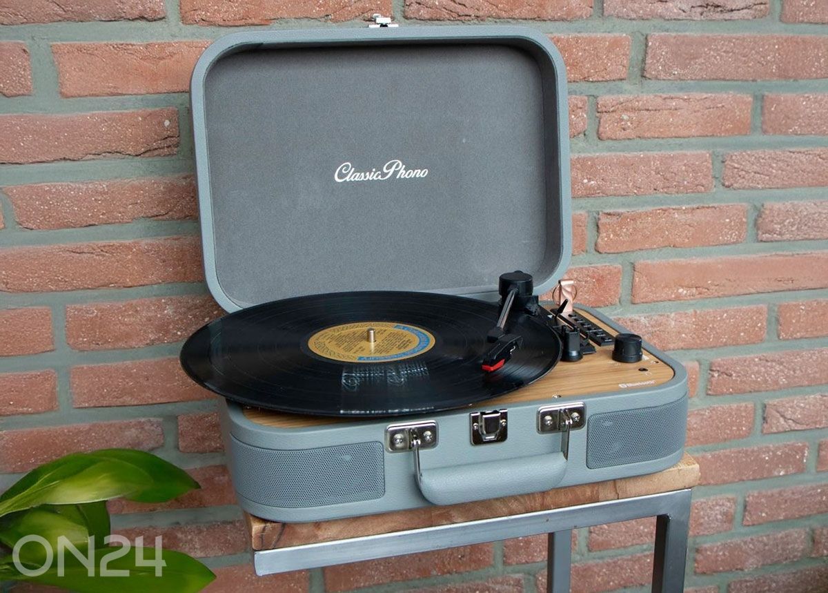 Виниловый проигрыватель Lenco TT116GY в футляре, серый увеличить