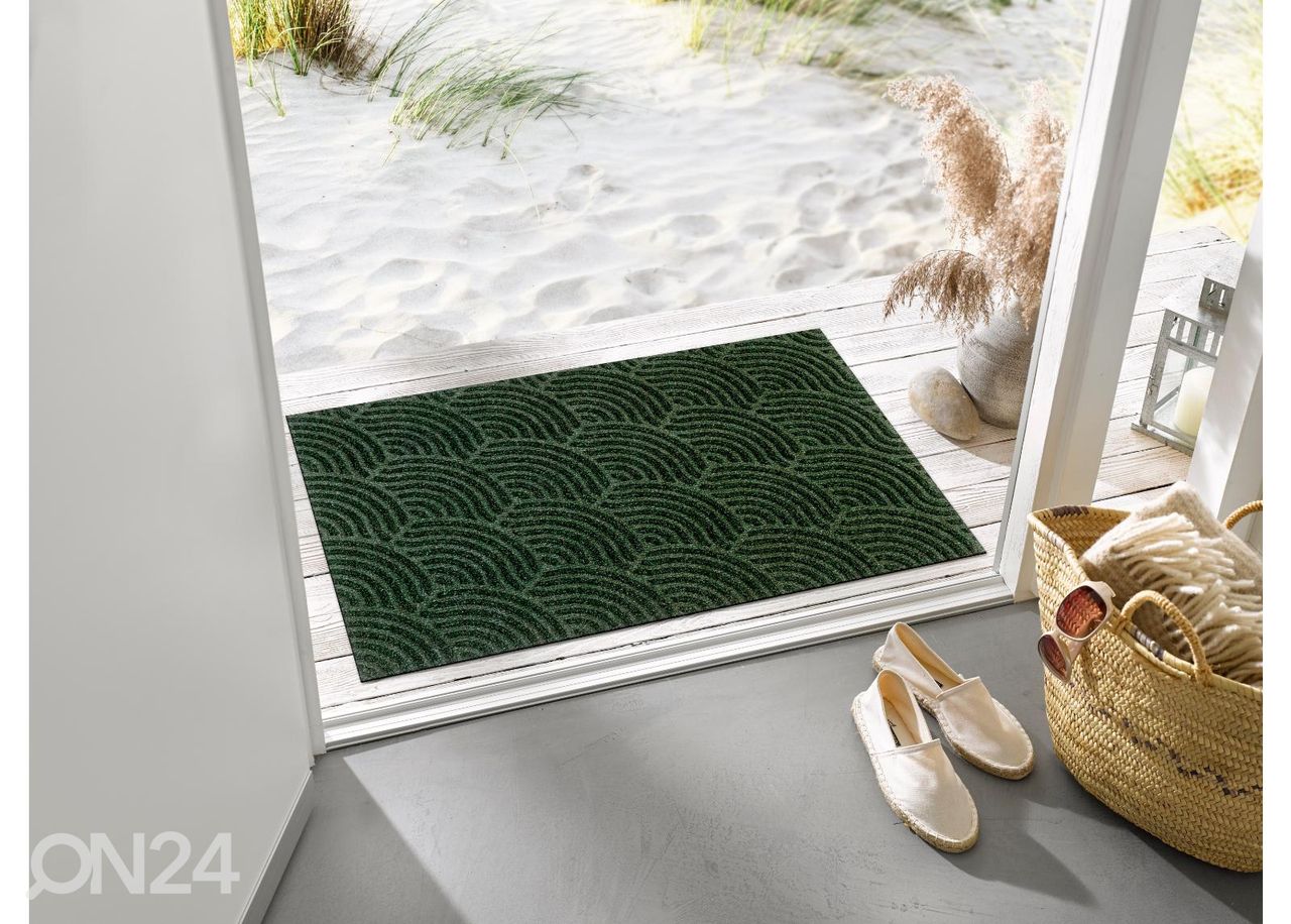 Дверной коврик Dune Waves midnight green 60x90 см увеличить