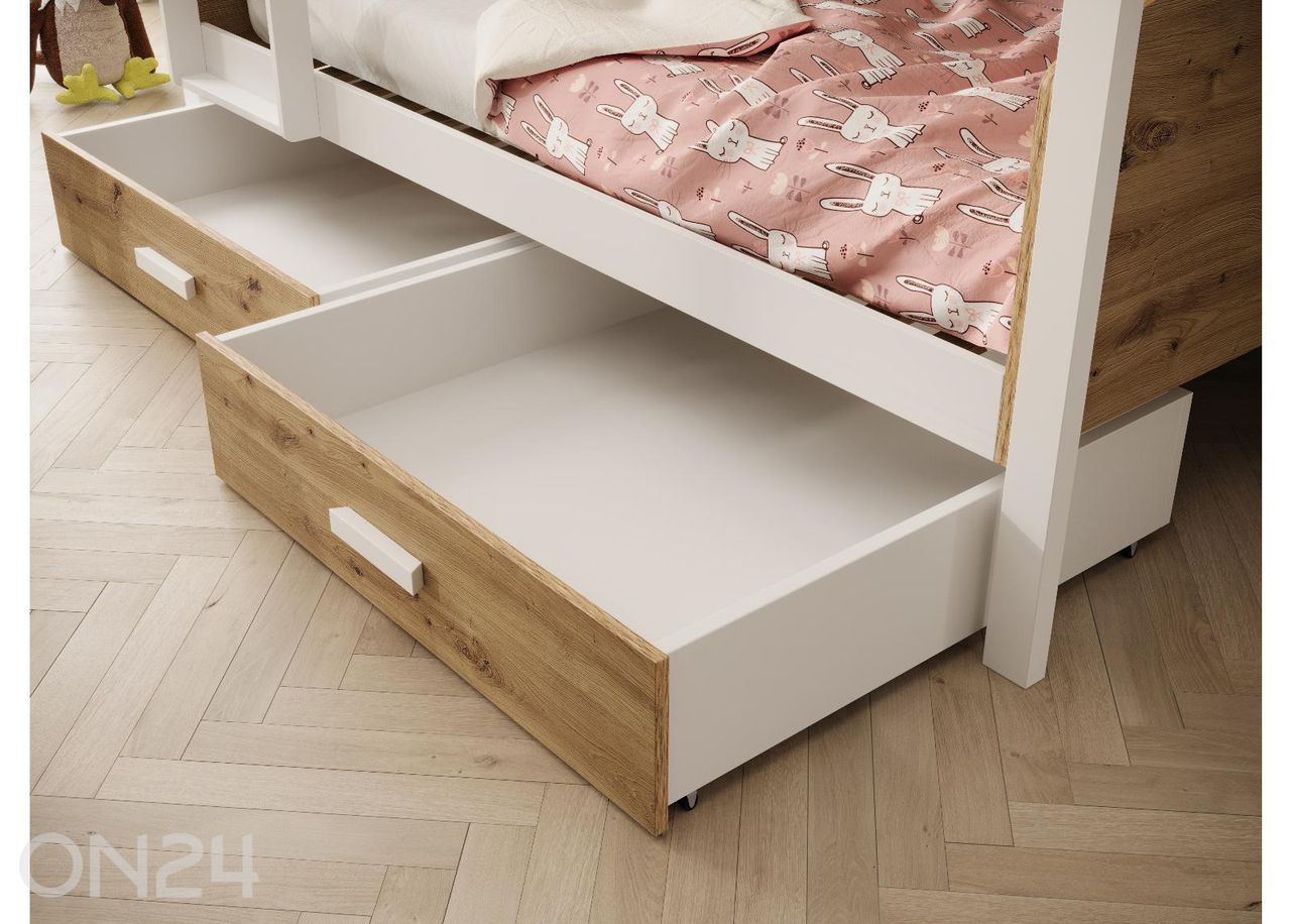 Двухъярусная кровать с матрасами Jori 90x200 см увеличить