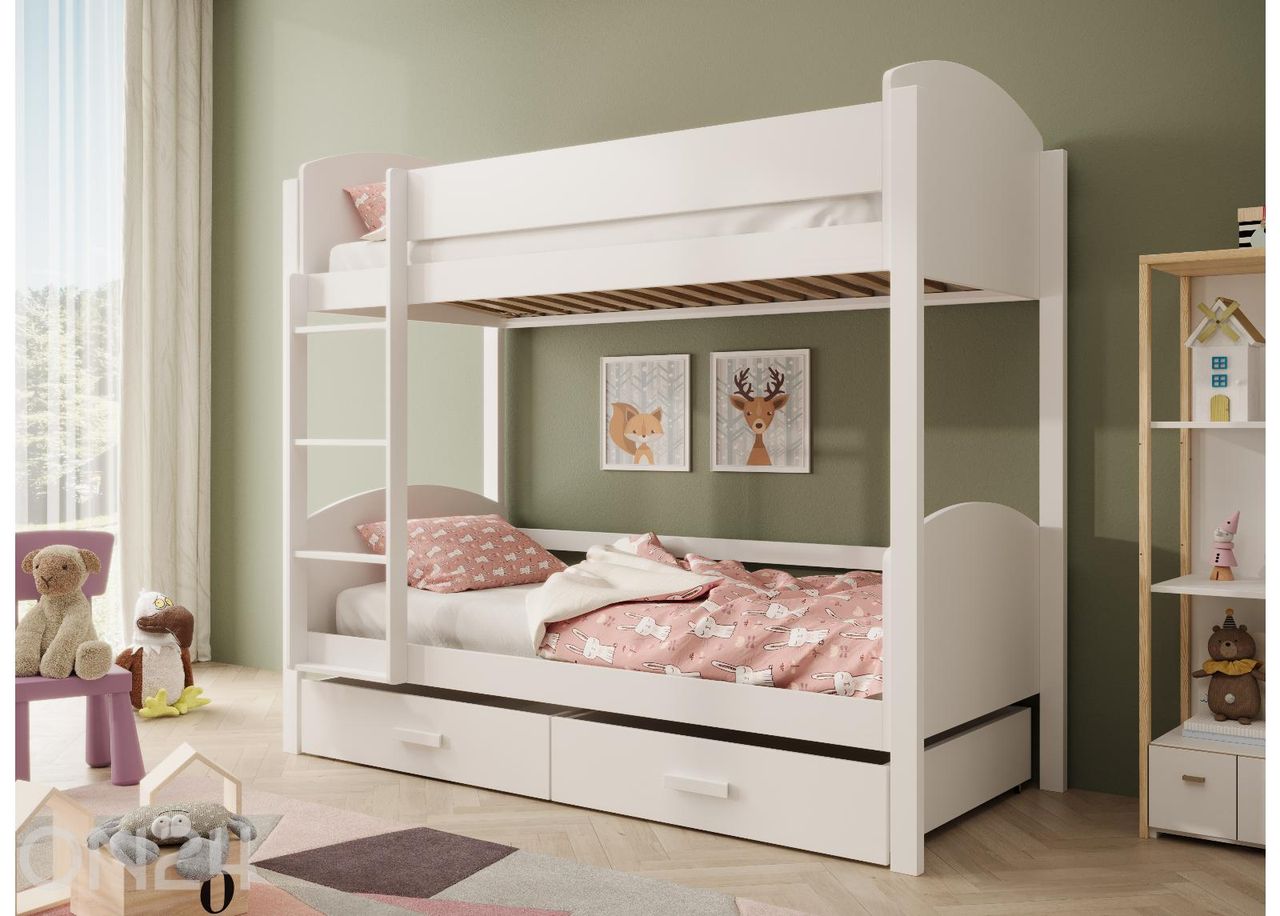 Двухъярусная кровать с матрасами Jori 90x200 см увеличить