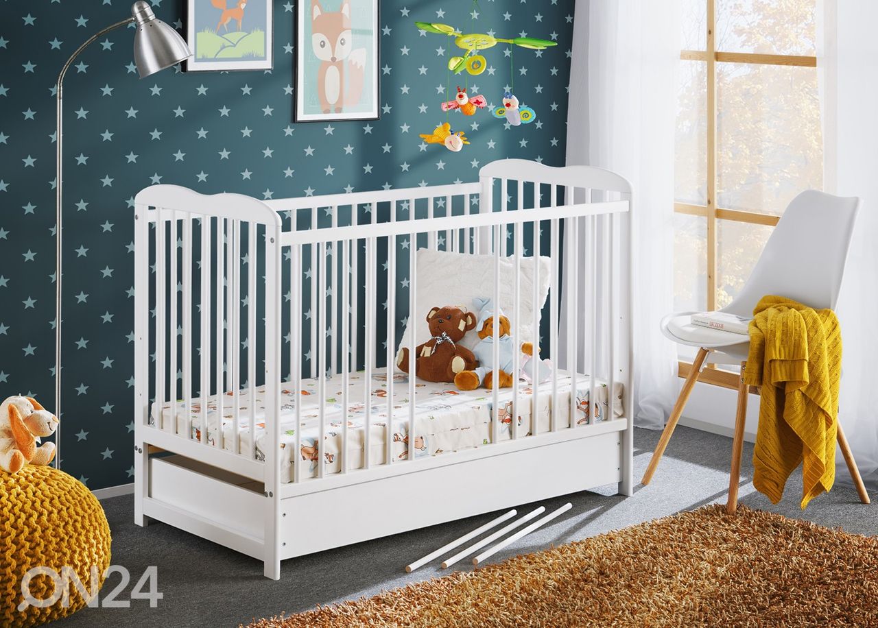 Детская кроватка Ala II Plus 60x120 cm, белый увеличить