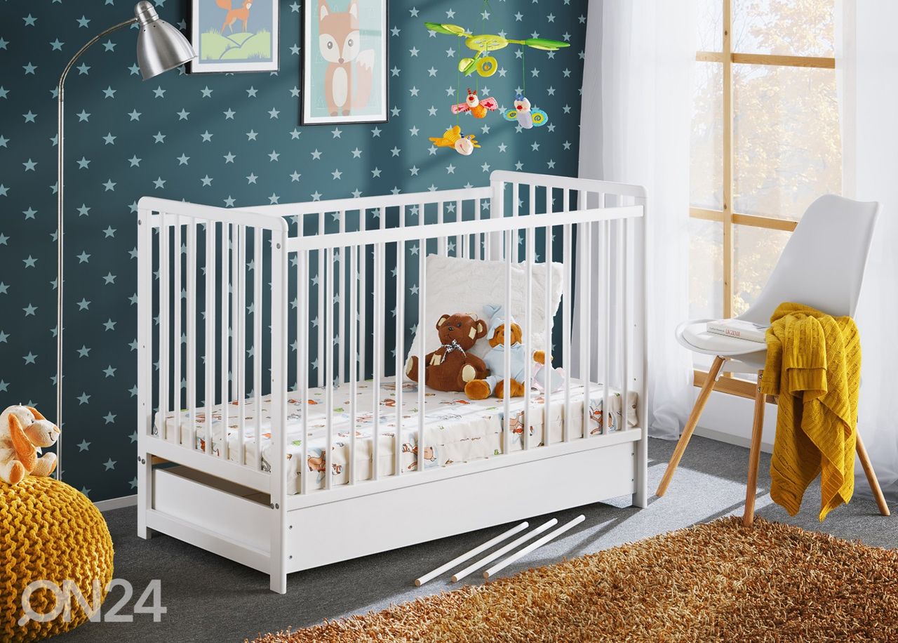 Детская кроватка Cypi II Plus 60x120 cm, белый увеличить