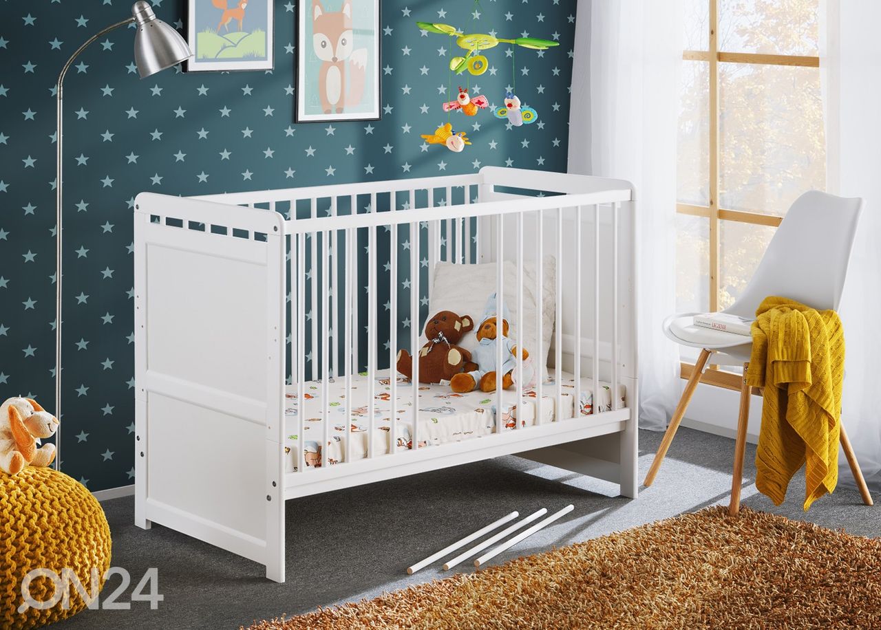 Детская кроватка Tymek 60x120 cm, белый увеличить