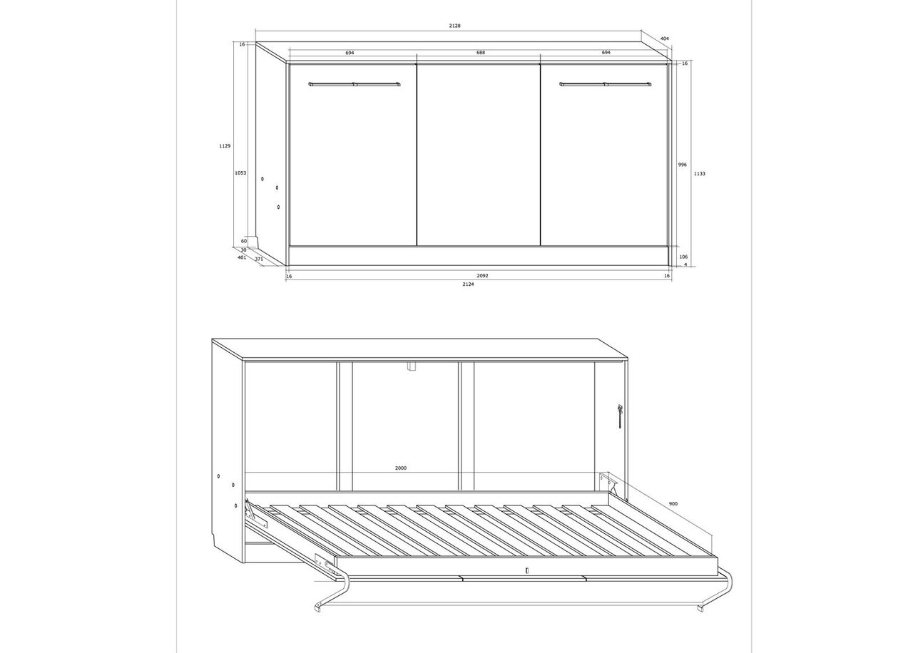 Детская откидная кровать Mac 90x200 cm увеличить