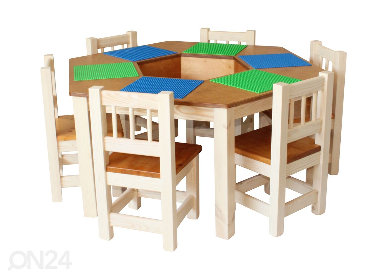 Детский стол для лего Ø 120xh53 cm увеличить